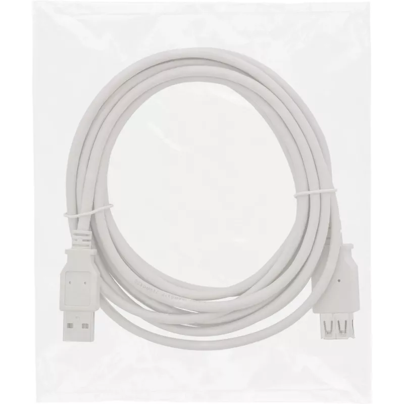 InLine Καλώδιο επέκτασης USB 2.0 Type-A αρσενικό / θηλυκό, μπεζ, 3m, Bulk