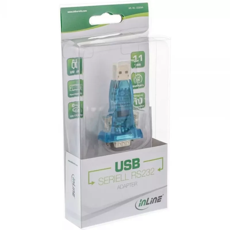 InLine Προσαρμογέας USB σε RS232 USB A σε 9-Pin Sub-D επέκταση USB 0,8m