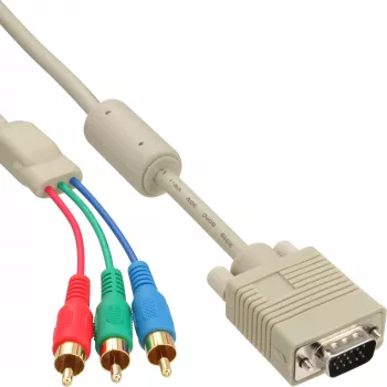 InLine Καλώδιο VGA RGB αρσενικό VGA / 3x αρσενικό RCA 2 m