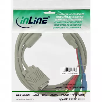 InLine Καλώδιο VGA RGB αρσενικό VGA / 3x αρσενικό RCA 2 m