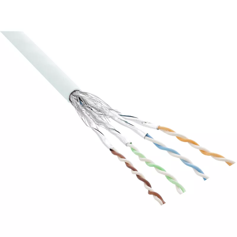 Καλώδιο patch InLine S/FTP PiMF Cat.6 AWG27 PVC CU 100 m, λευκό