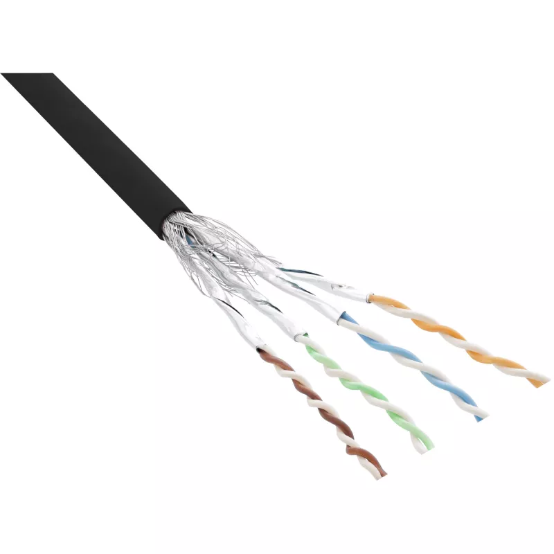Καλώδιο patch InLine S/FTP PiMF Cat.6 μαύρο AWG27 PVC CU 100m