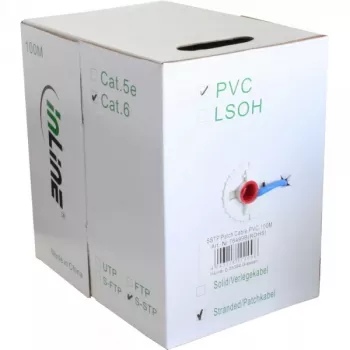 Καλώδιο Ethernet Patch InLine Cat6 S/FTP PiMF AWG27 PVC, 100 m, μπλε