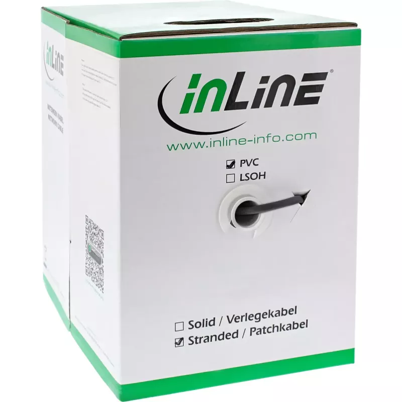 Καλώδιο Patch InLine SF/UTP Cat.5e AWG26 CCA PVC μαύρο 100m