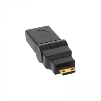 Προσαρμογέας HDMI InLine 17690M υποδοχή HDMI A / βύσμα HDMI C αναδιπλούμενος επιχρυσωμένος