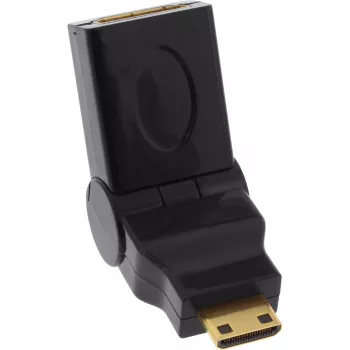 Προσαρμογέας HDMI InLine 17690M υποδοχή HDMI A / βύσμα HDMI C αναδιπλούμενος επιχρυσωμένος
