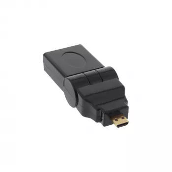 Προσαρμογέας HDMI Type A υποδοχή / Type D βύσμα περιστρεφόμενος επιχρυσωμένος InLine 17690L