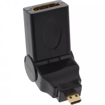 Προσαρμογέας HDMI Type A υποδοχή / Type D βύσμα περιστρεφόμενος επιχρυσωμένος InLine 17690L