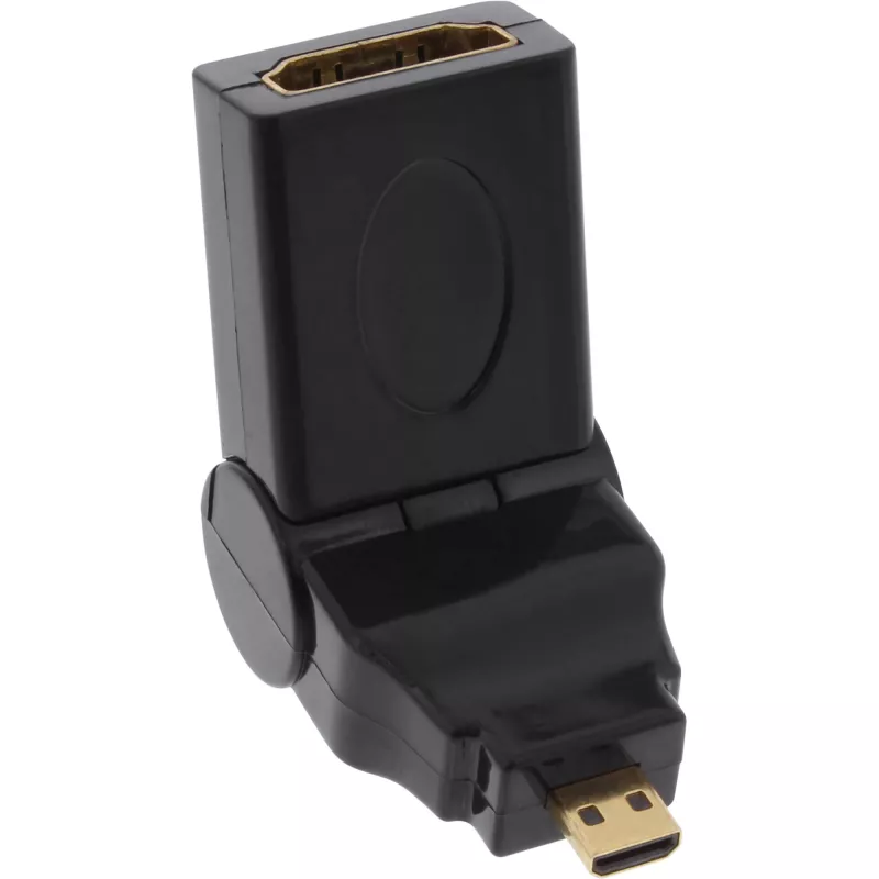 Προσαρμογέας HDMI Type A υποδοχή / Type D βύσμα περιστρεφόμενος επιχρυσωμένος InLine 17690L