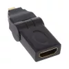 Προσαρμογέας HDMI Type A υποδοχή / Type D βύσμα περιστρεφόμενος επιχρυσωμένος InLine 17690L