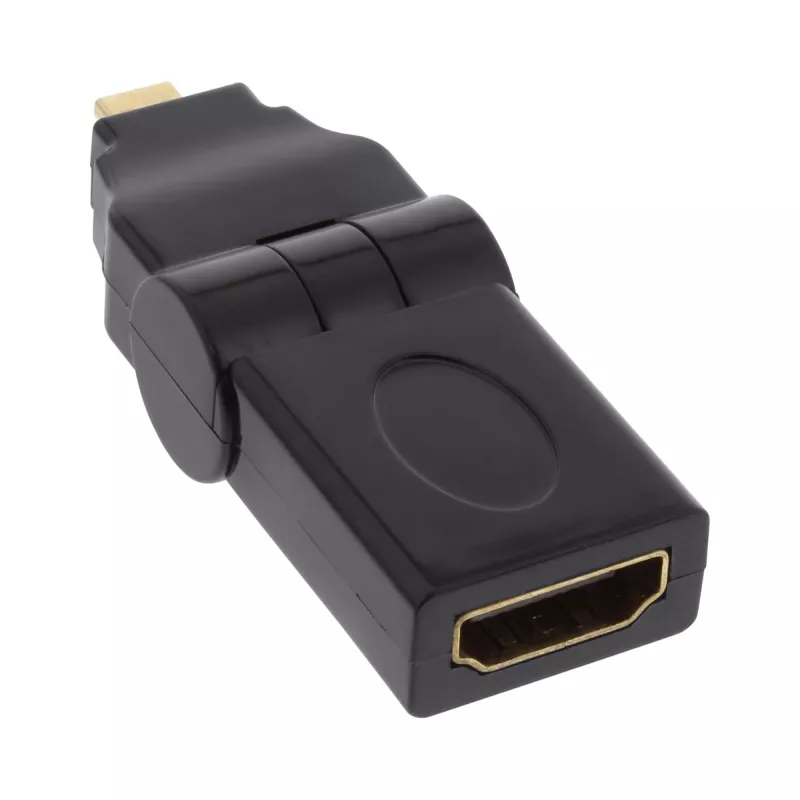 Προσαρμογέας HDMI Type A υποδοχή / Type D βύσμα περιστρεφόμενος επιχρυσωμένος InLine 17690L