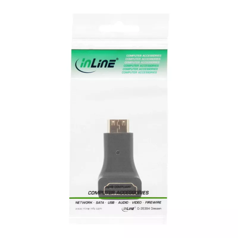 Προσαρμογέας HDMI Type A υποδοχή / Type C βύσμα γωνιακός InLine 17690K