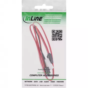 Καλώδιο InLine Slimline SATA, λεπτό SATA 13-Pin (7+6) πλευρά καλωδίου σε SATA+τροφοδοσία, 0,4 m