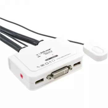 Διακόπτης KVM InLine 2 θυρών DVI-D USB με ήχο