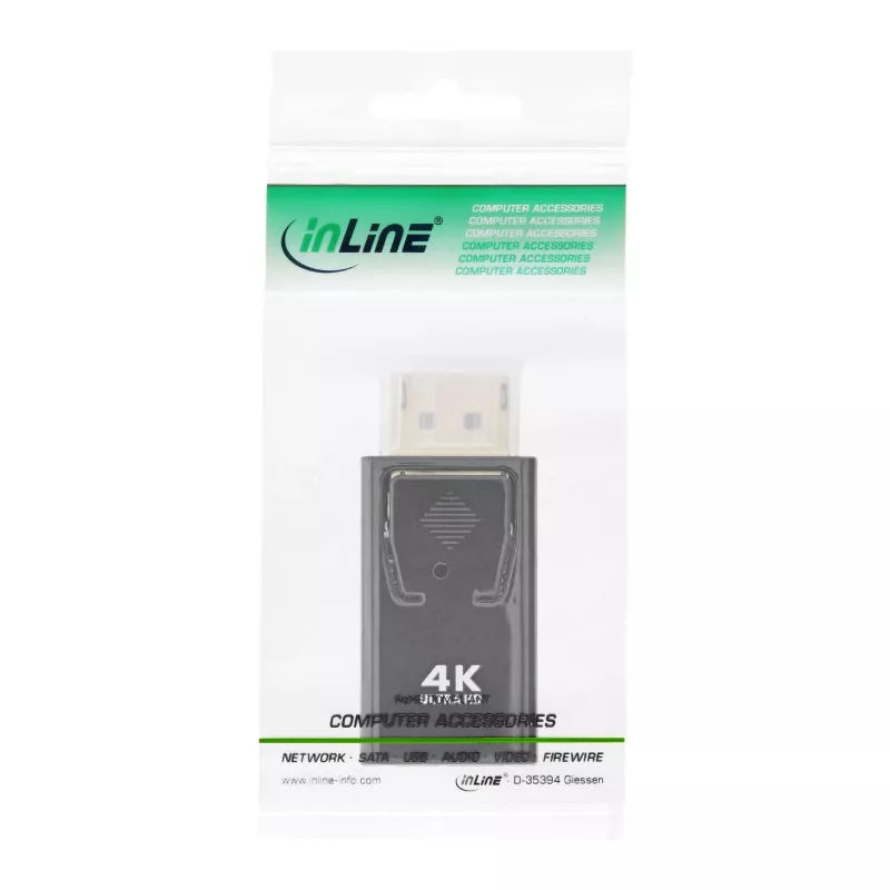 Μετατροπέας InLine DisplayPort βύσμα / HDMI υποδοχή, 4K/60Hz, με ήχο
