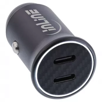 Φορτιστής αυτοκινήτου USB InLine Power Delivery, 2x USB-C, μαύρο