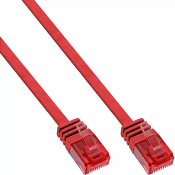 InLine Επίπεδο Ultraslim καλώδιο patch U/UTP Cat.6 Gigabit κόκκινο 5 m