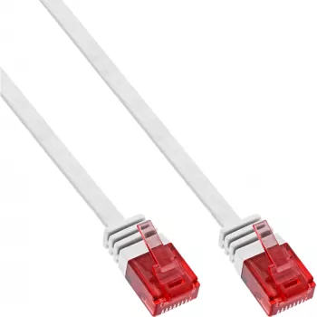 InLine Επίπεδο Ultraflach καλώδιο patch U/UTP Cat.6 Gigabit λευκό 0,5 m