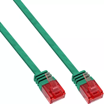 InLine Επίπεδο, ultra λεπτό καλώδιο patch U/UTP Cat.6 Gigabit, πράσινο, 2 m