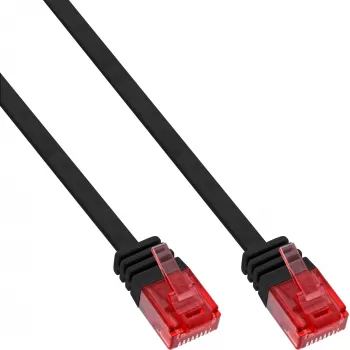 InLine Επίπεδο Ultraflach καλώδιο patch U/UTP Cat.6 Gigabit μαύρο 2 m
