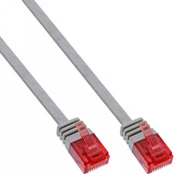 InLine Επίπεδο Ultraslim καλώδιο patch U/UTP Cat.6 Gigabit γκρι 3m