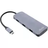 InLine USB 3.2 Gen.2 Hub, 4x USB-C + 3x USB-A, PD 100W, Αλουμίνιο, γκρι