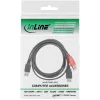 USB 2.0 καλώδιο Y 2x βύσμα Type-A/υποδοχή InLine 34510Z 0,2m