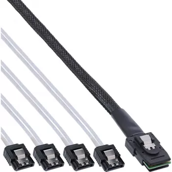 InLine καλώδιο SAS Mini SAS SFF8087 σε 4x SATA απευθείας OCR 1m