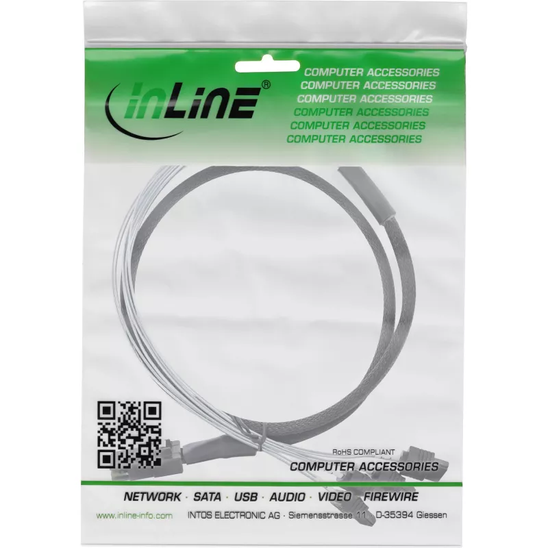 InLine καλώδιο SAS Mini SAS SFF8087 σε 4x SATA απευθείας OCR 1m
