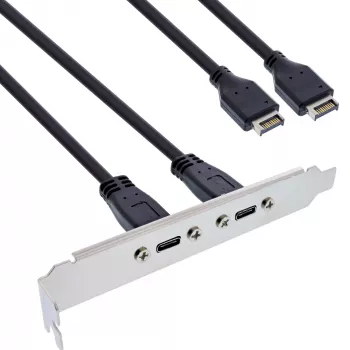 InLine μπροστινό πάνελ USB-C σε USB 3.2 Key-A εσωτερικό, 0,5 m