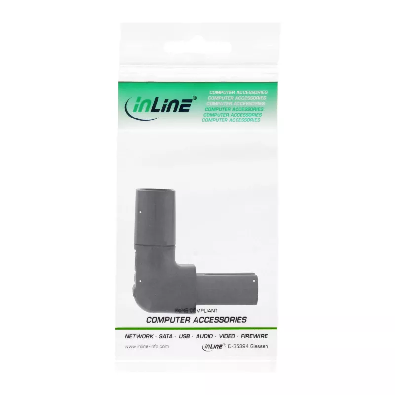 InLine τροφοδοτικός αντάπτορας IEC 60320 C8 / C7, γωνιακός προς τα πάνω/κάτω 2-πολικός