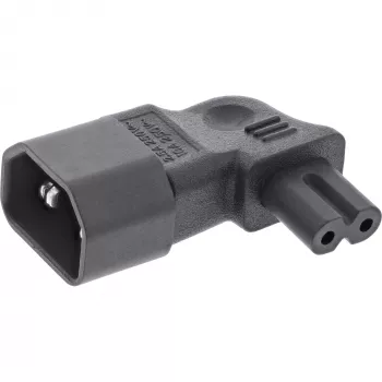 InLine αντάπτορας τροφοδοσίας IEC 60320 C14 / C7, γωνιακός αριστερά/δεξιά, 3-πολικός σε 2-πολικό