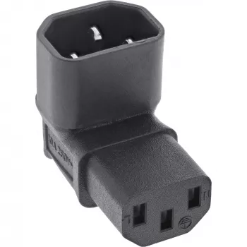 InLine τροφοδοτικός αντάπτορας IEC 60320 C14/C13, γωνιακός προς τα πάνω/κάτω, 3-πολικός. IEC συσκευή