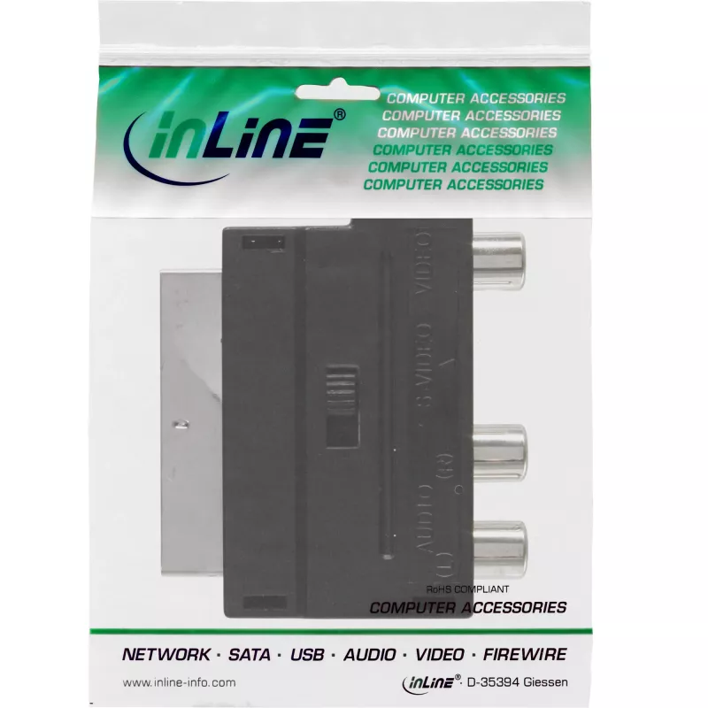 InLine Προσαρμογέας Scart Scart αρσενικό / 3x RCA και S-VHS Video είσοδος/έξοδος