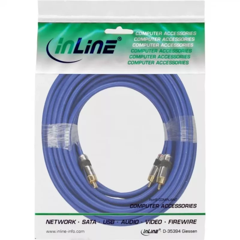 InLine Καλώδιο ήχου RCA Premium 2x RCA αρσενικό / αρσενικό επιχρυσωμένο 10 m
