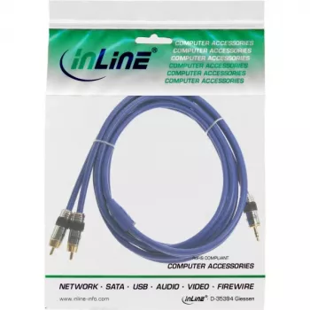 InLine Καλώδιο ήχου Premium 2x αρσενικό Cinch / αρσενικό 3,5 mm επιχρυσωμένο 5 m
