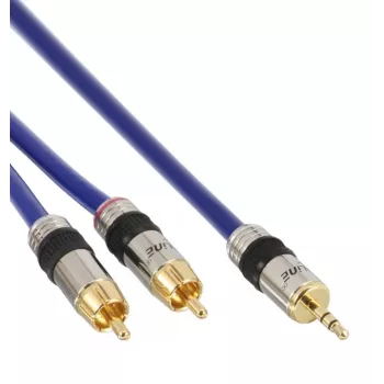 InLine Καλώδιο ήχου Premium 2x αρσενικό Cinch / αρσενικό 3,5 mm επιχρυσωμένο 10 m