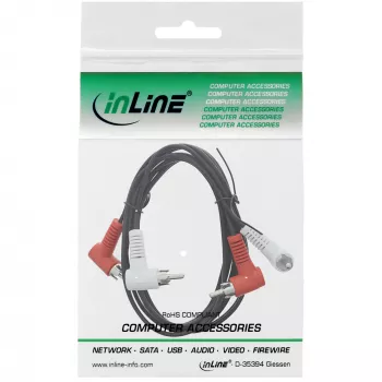 InLine Καλώδιο ήχου 2x Cinch αρσενικό/αρσενικό γωνιακό 1,2m μαύρο 89929 Intos