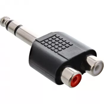 Προσαρμογέας ήχου αρσενικό 6,3 mm jack stereo / 2x υποδοχή Cinch InLine 99323