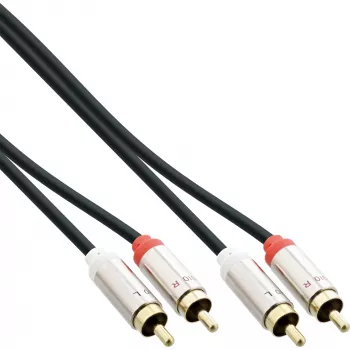 InLine Λεπτό καλώδιο ήχου 2x RCA αρσενικό/αρσενικό, stereo, 3m