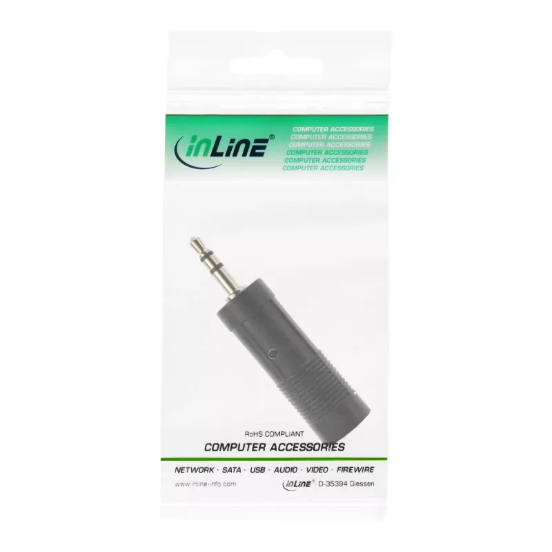 InLine Προσαρμογέας ήχου αρσενικό 3,5 mm / υποδοχή jack 6,3 mm stereo