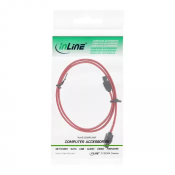 InLine Καλώδιο SATA για συνδέσεις 150 / 300 / 600 S-ATA με ασφαλίσεις, 0,3 m