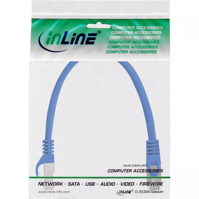 InLine Καλώδιο Patch SF/UTP Cat.5e μπλε 0,25 m