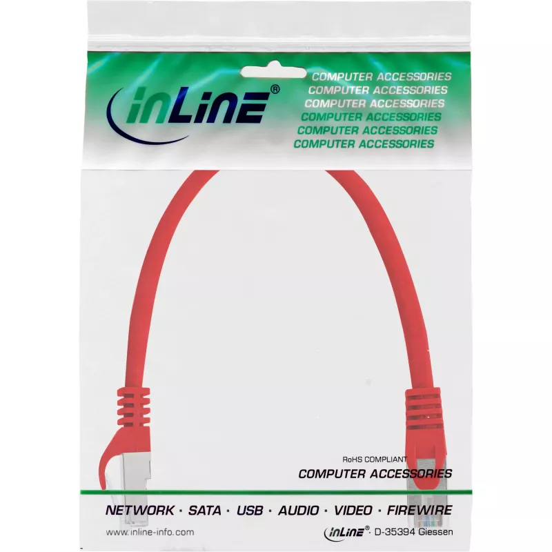 InLine Καλώδιο Patch SF/UTP Cat.5e κόκκινο 0,25 m