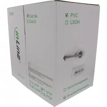 InLine Καλώδιο Patch F/UTP Cat.5e AWG26 CCA PVC γκρι 100m