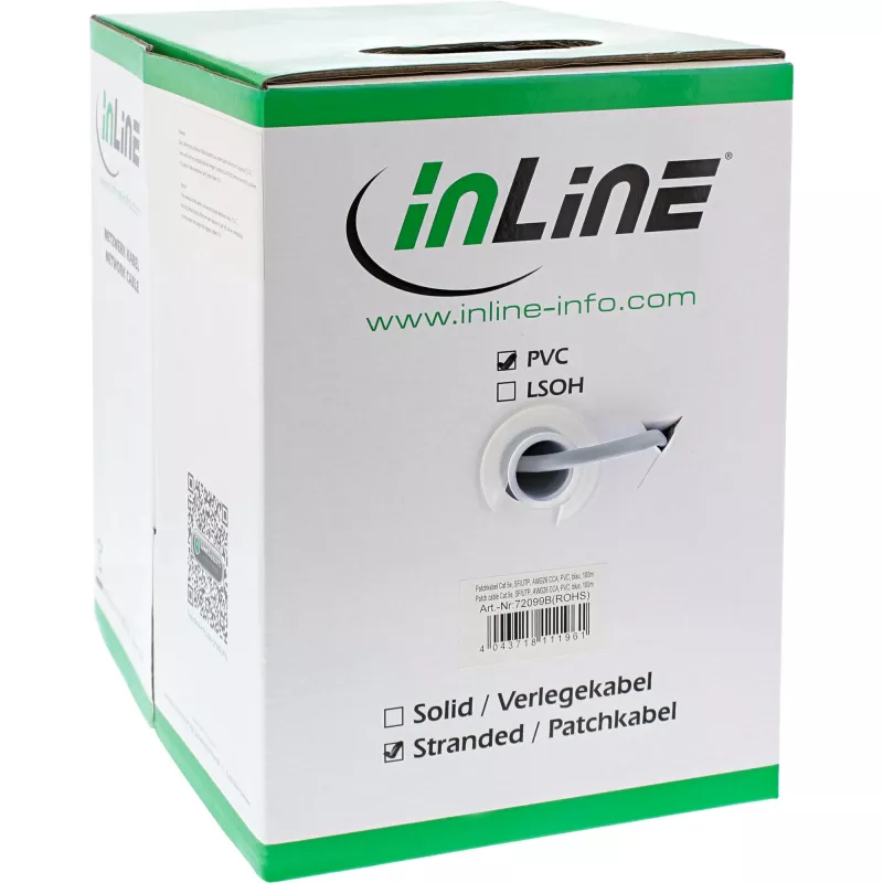 InLine Καλώδιο Patch SF/UTP Cat.5e AWG26 CCA PVC γκρι 500m