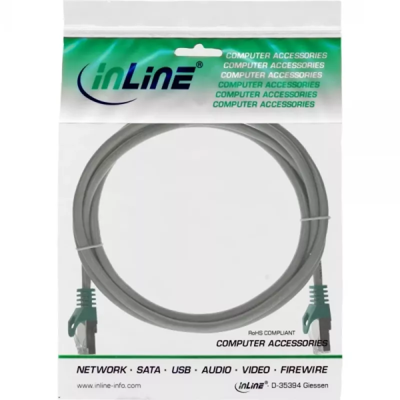 InLine Καλώδιο Patch Crossover PC σε PC SF/UTP Cat.5e γκρι 1 m