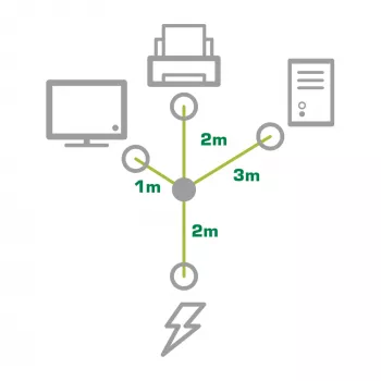 InLine Καλώδιο τροφοδοσίας Y 1x CEE 7/7 γωνιακό / 3x 3-πολικό βύσμα IEC C13, v1 (2m+1/2/3m)