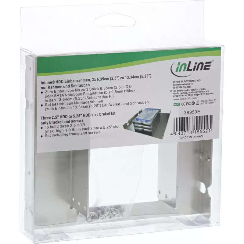 InLine Σετ βάσεων 3x 2,5 ιντσών HDD σε 5,25 ιντσών HDD βάσεις και βίδες
