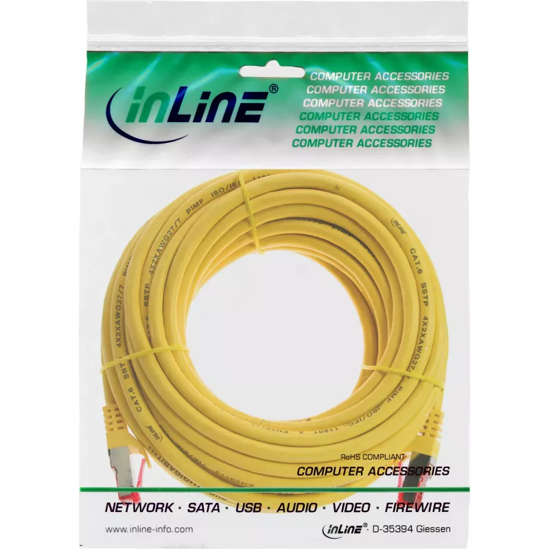 InLine Καλώδιο Patch S/FTP PiMF Cat.6 250MHz PVC χαλκός κίτρινο 5m
